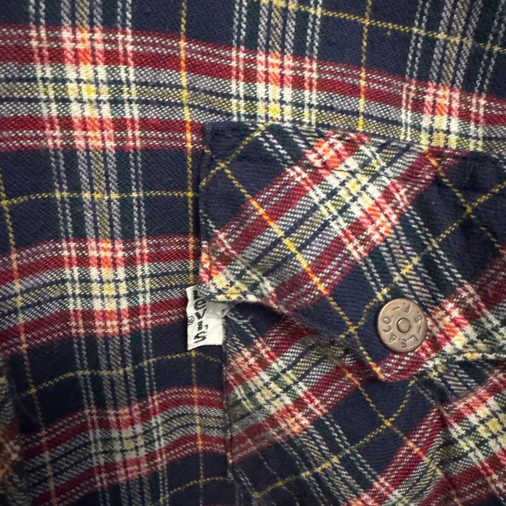 Levi's Navy and Red Plaid Shirt - Picture 6 of 6
